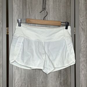 Lululemon Run Times Shorts White Color Lined
